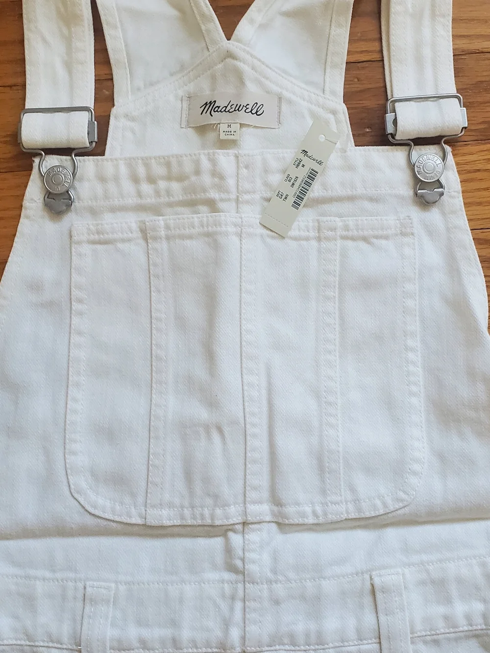 Madewell Ecru/White Denim Overalls New With Tags Medium
